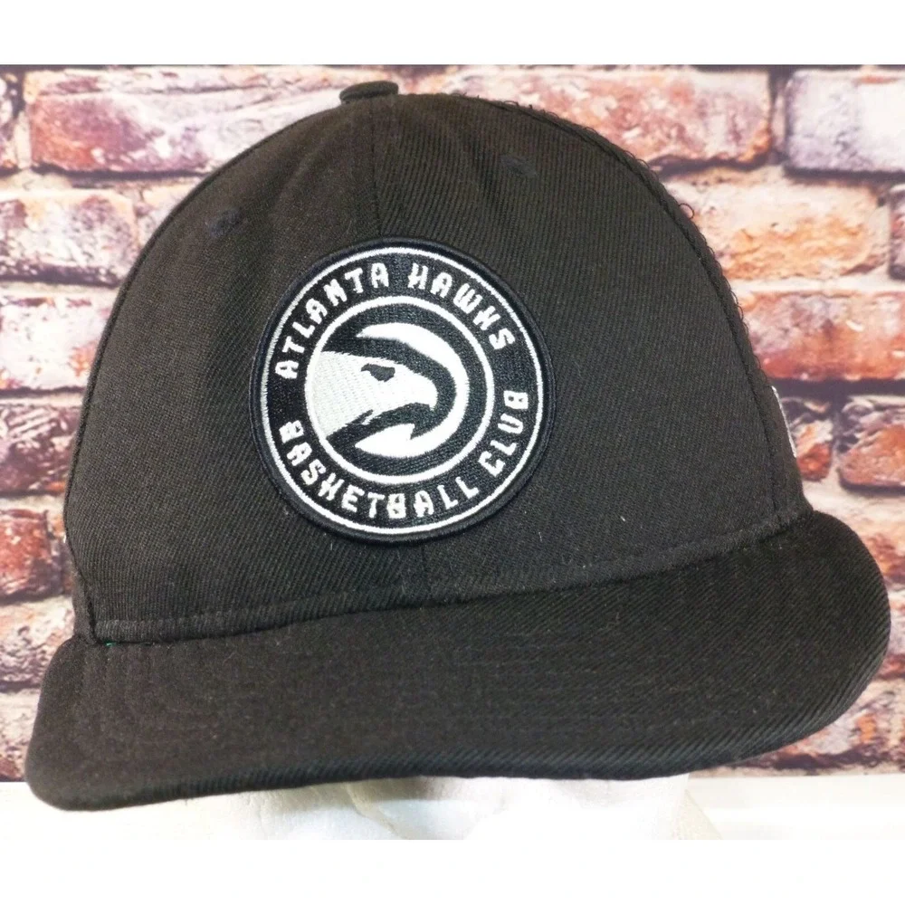 Atlanta Hawks 3 Way Basketball Club New Era 59FIFTY Black Fitted Hat 7 3/8 Size